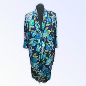 Vintage 90's Floral Deep V Neck Maxilou Dress 10P